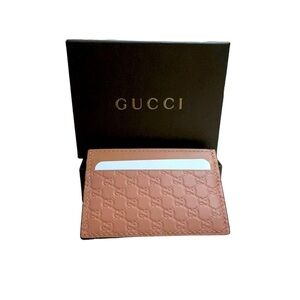 Gucci Card Case Microguccissima pink